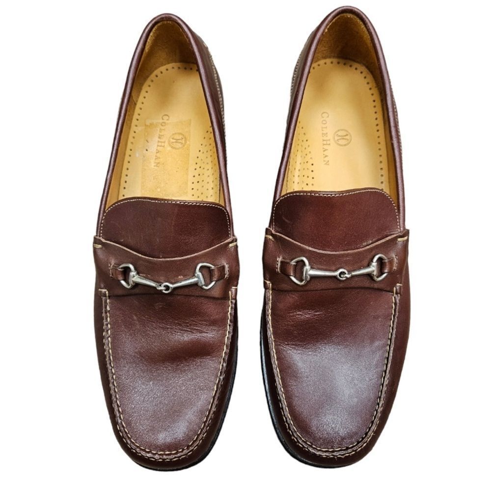 Cole Haan 9.5 Horsebit Leather Brown Loafers Slip On Classic Casual Dressy